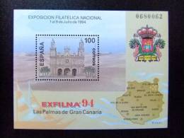 ESPAÑA 1994 CATEDRAL De Las PALMAS De GRAN CANARIA Edifil 3313 ** Yvert BF 61 ** MNH - Blokken & Velletjes