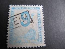 1007  Société Des Chemins De Fer Français Colis Postal Train Vapeur 9F Bleu Turquoise 1947 - Other & Unclassified