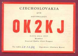 120481 / QSL Card - OK2KJ - 1957 Gottwaldov ( Zlín ) - Czechoslovakia Tchecoslovaquie Tschechoslowakei - Andere & Zonder Classificatie