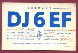 120488 / QSL Card - DJ 6 EF - 1961 Germany Deutschland  Allemagne Germania To Radio LZ1 A49 Sofia BULGARIA - Radio