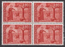 Liechtenstein 1960 Mi#395 Mint Never Hinged Block Of Four - Unused Stamps