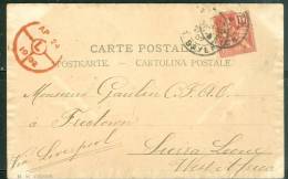 Cpa   Affranchie / 10 Centimes Mouchon ( Defectueux ) En 1902 Pour Le Sierra Leone Via Liverpool  ( 4 Scans ) - Ax3102 - 1900-02 Mouchon