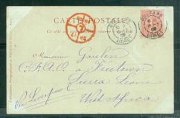 Cpa   Affranchie / 10 Centimes Semeuse Lignée  En 1903 Pour Le Sierra Leone , Via Liverpool  ( 3 Scans ) - Ax3106 - 1903-60 Sower - Ligned