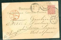 Cpa   Affranchie / 10 Cents  Semeuse En 1903 Pour Le Sierra Leone, Via Liverpool , Arrivée Freetown ( 4 Scans ) - Ax3112 - 1903-60 Semeuse A Righe