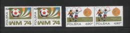 POLAND 1974 SOCCER WORLD CUP SET OF 2 IN PAIRS NHM FOOTBALL - 1974 – Germania Ovest