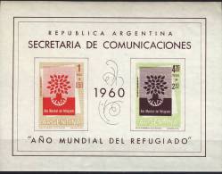 +Argentina 1960. World Refugee Year. Michel Block 12y. MNH(**). - Blokken & Velletjes