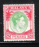 Malaya Penang 1949-52 King George $2 MLH - Penang