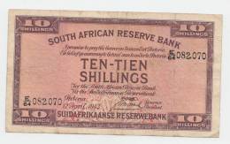 SOUTH AFRICA 10 Shillings 1943 VF P 82d - Südafrika