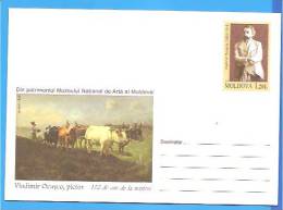 Vladimir Ocusco, Painter, Bullock Cart, Art Paiting Moldova Postal Stationery Cover 2012 - Impresionismo
