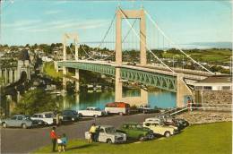 CPSM ANGLETERRE DEVON TAMAR BRIDGE  Parc Automobiles Combi VW ....... - Plymouth