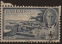 BARBADOS 1950 1c Dover Fort U SG 271 RA125 - Barbades (...-1966)