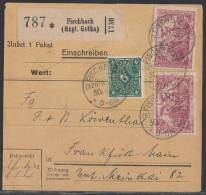 DR Paketkarte Mif Minr.2x 115,193 KOS Fischbach (Hzgt. Gotha) 30.6.22 - Brieven En Documenten