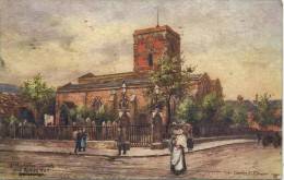 CHARLES FLOWER - TUCKS SERIES 1671 - ST NICHOLAS CHURCH AND ROMAN WALL, LEICESTER - Leicester