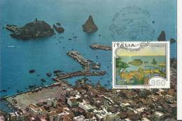 ITALY 1986 - MAXIMUM CARD FD TURISTIC ITALY  - ACITREZZA (CATANIA) - THE HARBOUR  - IL PORTO W 1 ST OF 350 L POST ACITR - Maximumkaarten