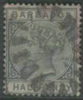 BARBADOS 1882 1/2d QV SG 89 U HW22 - Barbades (...-1966)