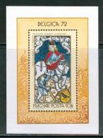 HUNGARY-1972.Souv.Sheet - Belgica´72 Intl.Phil.Exh./Stained-Glass Window Mi.Bl.90 MNH! - Verres & Vitraux