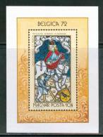 HUNGARY-1972.Souv.Sheet - Belgica´72 Intl.Phil.Exh./Stained-Glass Window Mi.Bl.90 MNH! - Vetri & Vetrate