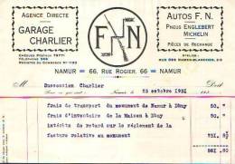 Namur - 1931 - Autos F.N. - Pneus Englebert  Michelin - Levensmiddelen