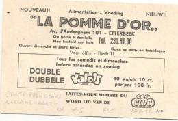 ETTERBEEK-LA POMME D´OR-ALIMENTATION-AV.D´AU DERGHEM 101-CARTE PUBLICITAIRE-SUPER-ATTELAGE-CHEVAL-VOYEZ 2 SCANS - Etterbeek