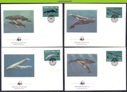 Mud005fb WWF FAUNA ZEEZOOGDIEREN WALVIS WHALE SEA MAMMALS BALEINES MARINE LIFE PALAU 1983 FDC'S - Wale