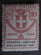 ITALIA Regno Franchigia -1924- "Parastatali" C. 10 MNH** (descrizione) - Portofreiheit