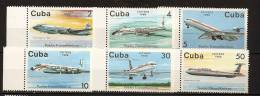 Cuba 1988 N° 2849 / 54 ** Avion, Aviation, Cubana, Vols Transatlantiques, Douglas, Tupolev, Madrid, La Havane, Berlin - Nuovi