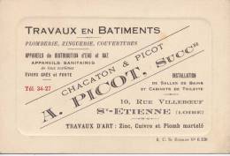 Travaux En Batiments - A. Picot - Saint Etienne - Cartoncini Da Visita