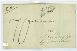 VOORLOPER * BRIEFOMSLAG Van GOUVERNEUR Van ZUID-HOLLAND WOUDRICHEM Aan De BURGEMEESTER STEENWIJK Bij GORINCHEM (7281) - ...-1852 Prephilately