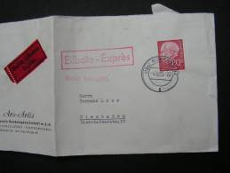 ==  BRD Heuss  EF  Express   1955 - Lettres & Documents