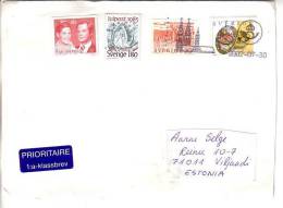 GOOD SWEDEN Postal Cover To ESTONIA 2002 - Good Stamped: Christmas ; King ; Easter - Lettres & Documents