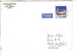 GOOD SWEDEN Postal Cover To ESTONIA 2002 - Good Stamped: Church - Cartas & Documentos