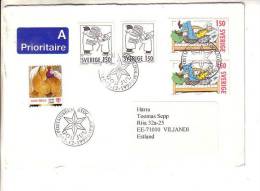 GOOD SWEDEN Postal Cover To ESTONIA 1999 - Good Stamped: Kronblom With Special Cancel - Storia Postale