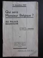 Programme QUI SERA MONSIEUR BELGIQUE? (M34) 1947 (3 Vues) CULTURISME Georges Schiffelers, JM Falise, Pierre Luiten, Etc - Sports & Tourism