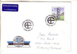 GOOD SWEDEN Postal Cover To ESTONIA 2002 - Good Stamped: Sculpture With Special Cancel - Lettres & Documents