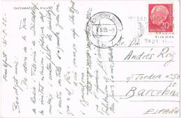 0829. Postal FRANKFURT (Main) Alemania 1955. Vista BACHARACH - Briefe U. Dokumente