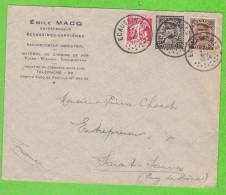 Sur ENVELOPPE Emile MACQ Ecaussines - BELGIQUE - 3 Timbres - CAD 22-8-1934 - Covers & Documents