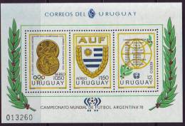 URUGUAY - Mi. Bl.39 - WM ARGENTINA - OLYMPIC FOOTBALL - WINNERS WM - 1978 - 1978 – Argentine