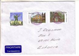 GOOD SWEDEN Postal Cover To ESTONIA 2003 - Good Stamped: Monument ; Architecture - Cartas & Documentos