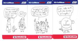 Deutschland - 3 Card Set - D2 Mannesmann - Provider Talkline - Call Now - CallNow - Prepaid Recharge Cards - [2] Mobile Phones, Refills And Prepaid Cards