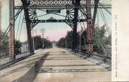 La Fayette Ind Main Street  Levee & Bridge 1908 Postcard - Andere & Zonder Classificatie