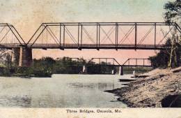 Osceola MO Three Bridges 1912 Postcard - Autres & Non Classés