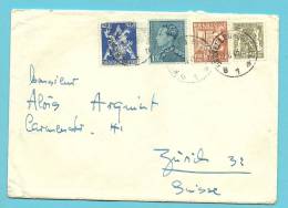 420+430+683A+762 Op Brief Met Stempel BRUXELLES (VK) - 1936-51 Poortman