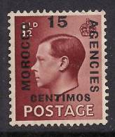 Morocco Agencies 1936 KEV111 OVPT 15 Centimos ON1 1/2d Brown MM   SG 162( B325 ) - Uffici In Marocco / Tangeri (…-1958)