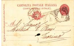 CARTOLINA POSTALE ITALIANA,PC STATIONERY  SENT TO MAIL IN 1899. - Postwaardestukken