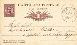 CARTOLINA POSTALE ITALIANA,PC STATIONERY  SENT TO MAIL IN 1881. - Ganzsachen