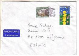 GOOD SWEDEN Postal Cover To ESTONIA 2002 - Good Stamped: Hedgehog ; Europa - Cartas & Documentos