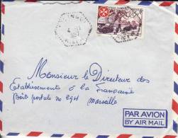 Niger 1957 Afrique Colonie Française Devant De Lettre Avion > Marseille Tad Exagonal Pointillé Marcophilie - Cartas & Documentos