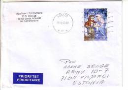 GOOD POLAND Postal Cover To ESTONIA 2003 - Good Stamped: Christmas - Covers & Documents