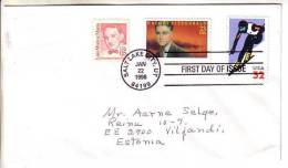 GOOD USA FDC To ESTONIA 1998 - Good Stamped: Sport ; Fitzgerald - Cartas & Documentos