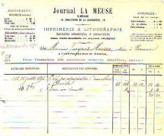 Liège - 1892 - Journal La Meus - Imprimerie & Lithographie - Imprenta & Papelería